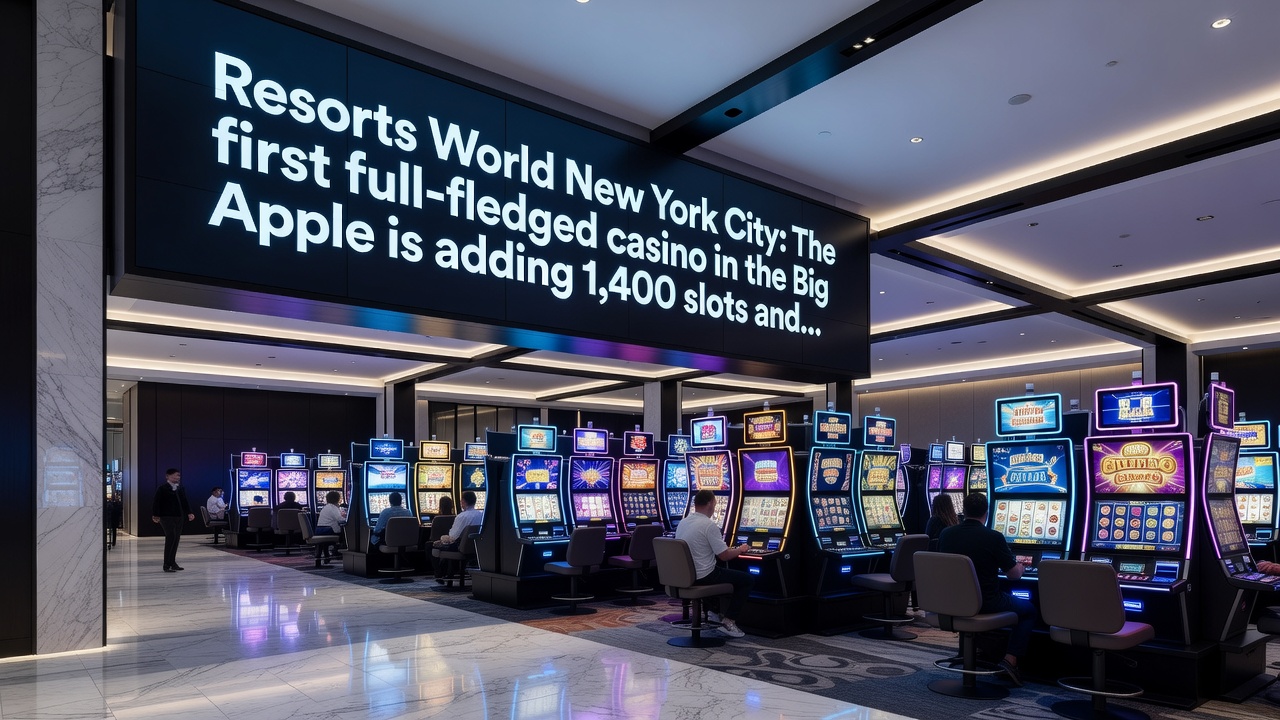 Interior concept rendering of expanded slot floor and resort amenities at Resorts World New York City