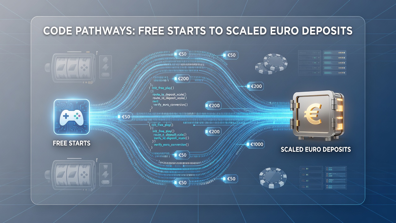 Diagram showing euro deposit rungs and associated code activations in virtual entertainment environments