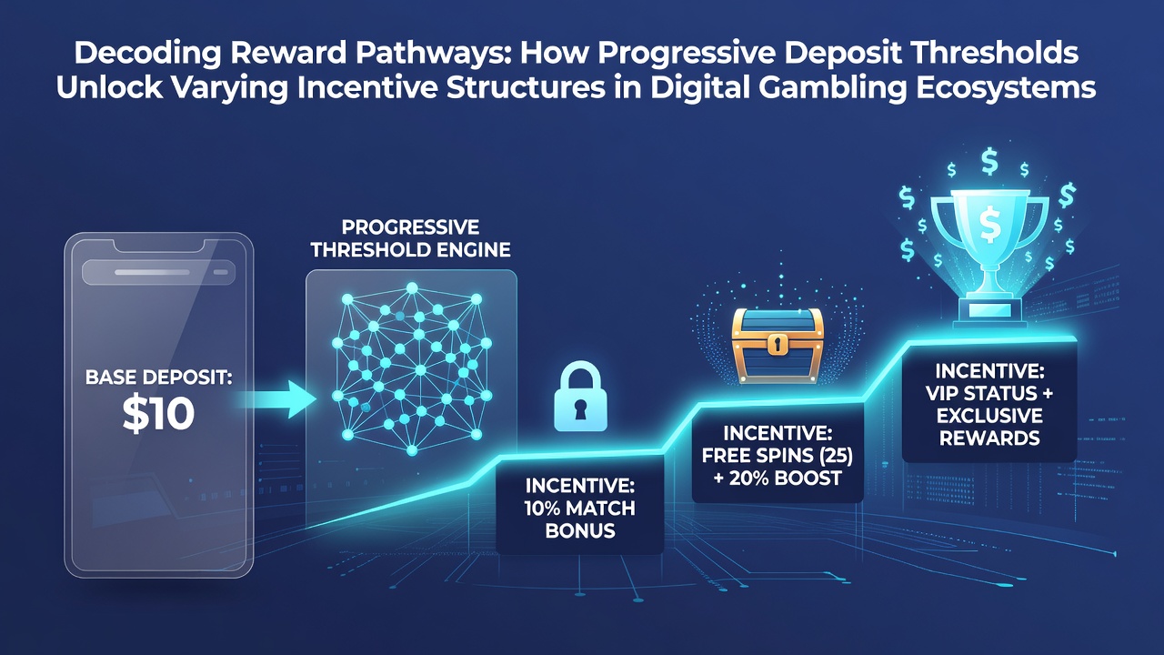 Diagram showing progressive deposit thresholds and unlocked incentive tiers in digital gambling platforms