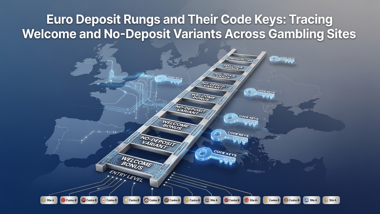 Diagram showing euro deposit rungs with bonus code keys across European gambling platforms