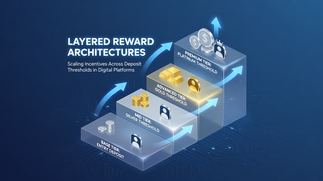 Example dashboard showing deposit progress bars and unlocked incentive layers within a digital platform
