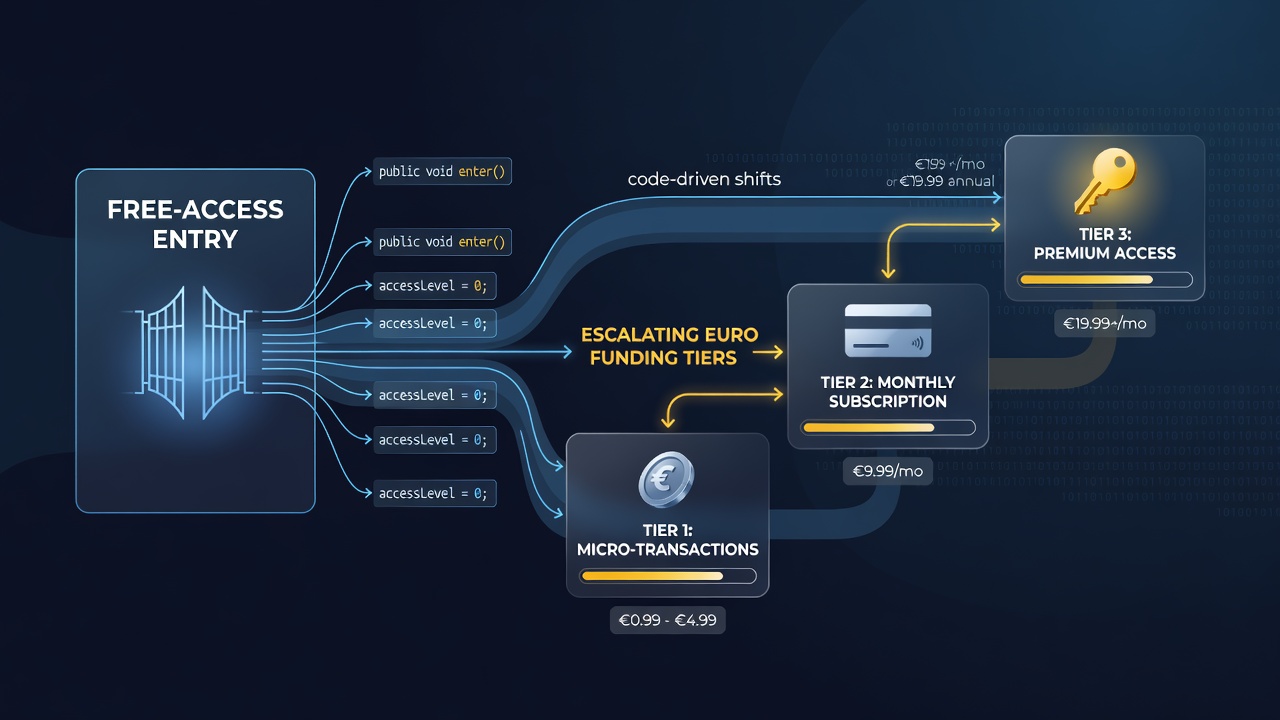 Flowchart illustrating code activation at different euro deposit levels in online entertainment platforms